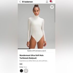 lululemon Wundermost Turtleneck Bodysuit